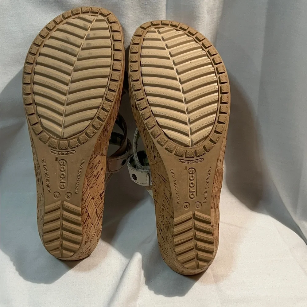CROCS Cream Strappy Sandals